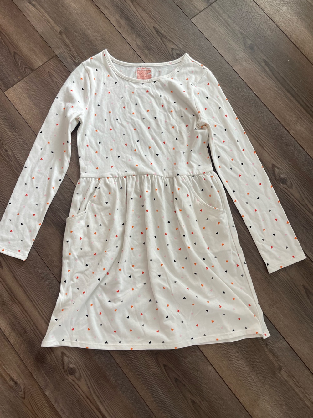 Cat & Jack Cream Long-Sleeve Heart-Print Nightgown